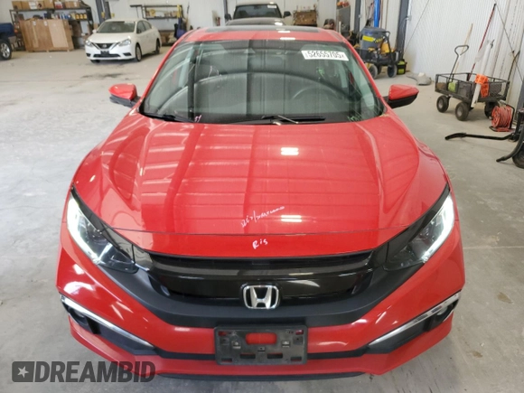 2020 Honda Civic Sedan EX with VIN 2HGFC1F38LH682345, listed as a Copart auction lot 52655705 with 52,556 mi miles and Salvage Title. Bid and sale history available at carsss.com. Image 5.