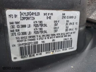 2002 Dodge Durango Sport with VIN 1B4HR38N32F213399, listed as a IAAI auction lot 41927441 with 288,016 mi miles. Bid and sale history available at carsss.com. Image 9.