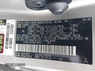 2008 Toyota Sienna CE z VIN 5TDZK23C88S196667, wystawiony jako IAAI lot #41965627 z przebiegiem 147 020 mil mil oraz . Historia ofert i sprzedaży dostępna na DreamBid. Obrazek 9.