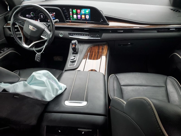 2021 Cadillac Escalade Premium Luxury with VIN 1GYS4BKL1MR445245, listed as a Copart auction lot 42578795 with 40,416 mi miles and Salvage Title. Bid and sale history available at carsss.com. Image 8.