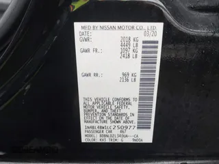2020 Nissan Altima S z VIN 1N4BL4BW1LC250977, wystawiony jako IAAI lot #41812462 z przebiegiem 46 747 mil mil oraz . Historia ofert i sprzedaży dostępna na DreamBid. Obrazek 9.