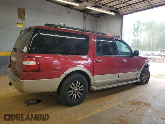 2007 Ford Expedition Max Eddie Bauer z VIN 1FMFK175X7LA18795, wystawiony jako Copart lot #54009945 z przebiegiem 230 646 mil mil oraz Szkoda całkowita • Salvage title. Historia ofert i sprzedaży dostępna na DreamBid. Obrazek 3.