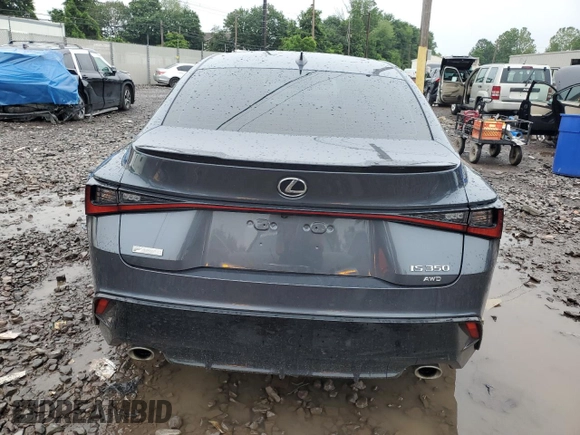 2021 Lexus IS 350 F Sport with VIN JTHGZ1E29M5020923, listed as a Copart auction lot 61129195 with 66,167 mi miles and Salvage title. Bid and sale history available at DreamBid. Image 6.
