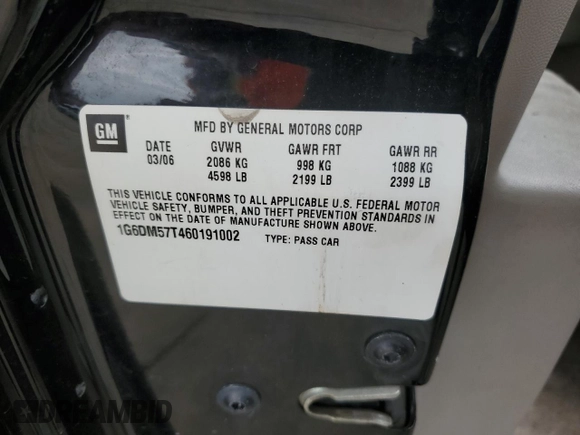 2006 Cadillac CTS with VIN 1G6DM57T460191002, listed as a Copart auction lot 69940674 with 0 mi miles and Salvage Title. Bid and sale history available at carsss.com. Image 15.