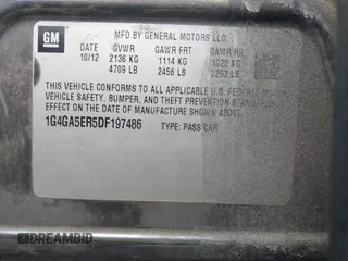 2013 Buick LaCrosse with VIN 1G4GA5ER5DF197486, listed as a IAAI auction lot 42445155 with 200,501 mi miles and . Bid and sale history available at DreamBid. Image 9.