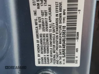 2008 Honda CR-V EX with VIN 5J6RE48548L038318, listed as a Copart auction lot 51258705 with 138,277 mi miles and Salvage Title. Bid and sale history available at carsss.com. Image 15.