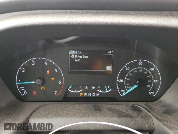 2023 Ford Transit with VIN 1FTYE2CG5PKB19301, listed as a Copart auction lot 50044225 with 38,943 mi miles and Salvage title. Bid and sale history available at DreamBid. Image 9.