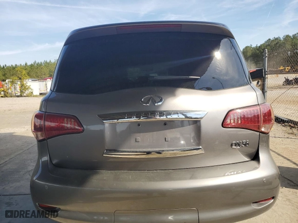 2011 Infiniti QX56 7-passenger with VIN JN8AZ2NF7B9502882, listed as a Copart auction lot 50631245 with 284,278 mi miles and Salvage Title. Bid and sale history available at carsss.com. Image 6.
