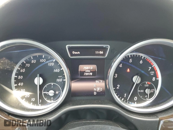 2015 Mercedes-Benz M ML 350 with VIN 4JGDA5JB9FA592587, listed as a Copart auction lot 52114055 with 73,978 mi miles and Salvage Title. Bid and sale history available at carsss.com. Image 9.