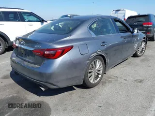 2019 Infiniti Q50 Luxe with VIN JN1EV7APXKM511385, listed as a IAAI auction lot 41647699 with 34,489 mi miles and . Bid and sale history available at DreamBid. Image 4.