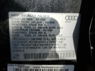 2015 Audi Q7 S line Prestige z VIN WA1DGAFE5FD007723, wystawiony jako Copart lot #52417695 z przebiegiem 154 664 mil mil oraz Szkoda całkowita • Salvage title. Historia ofert i sprzedaży dostępna na DreamBid. Obrazek 14.