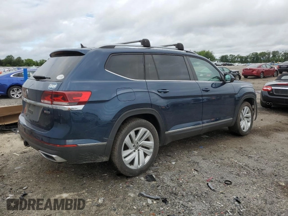 2021 Volkswagen Atlas SEL with VIN 1V2BR2CA8MC576209, listed as a Copart auction lot 57520615 with 63,575 mi miles and Salvage title. Bid and sale history available at DreamBid. Image 3.