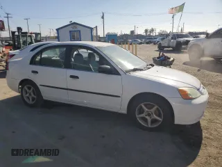 2001 Honda Civic DX with VIN 2HGES15271H568471, listed as a Copart auction lot 46260835 with 189,699 mi miles and Salvage Title. Bid and sale history available at carsss.com. Image 4.