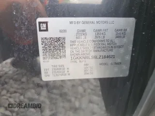 2020 GMC Acadia SLE z VIN 1GKKNRLS6LZ184621, wystawiony jako Copart lot #48518965 z przebiegiem 72 267 mil mil oraz Szkoda całkowita • Salvage title. Historia ofert i sprzedaży dostępna na DreamBid. Obrazek 14.