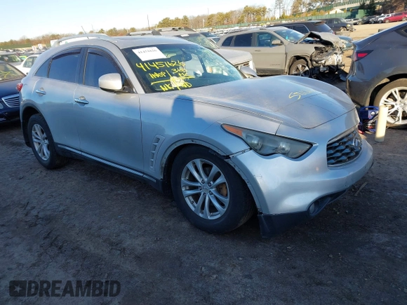 2010 Infiniti FX with VIN JN8AS1MW1AM855968, listed as a IAAI auction lot 41451626 with 167,275 mi miles. Bid and sale history available at carsss.com. Image 1.