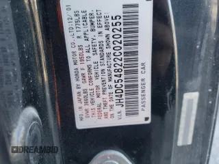 2002 Acura RSX Auto with VIN JH4DC54822C020255, listed as a Copart auction lot 56707024 with 0 mi miles and Salvage Title. Bid and sale history available at carsss.com. Image 12.