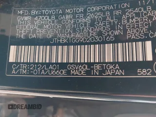 2013 Lexus ES 250 z VIN JTHBK1GG9D2030165, wystawiony jako IAAI lot #42387621 z przebiegiem 143 044 mil mil oraz . Historia ofert i sprzedaży dostępna na DreamBid. Obrazek 9.