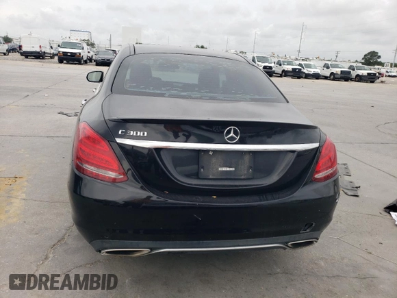 2015 Mercedes-Benz C 300 with VIN 55SWF4JB9FU082657, listed as a Copart auction lot 55466575 with 109,254 mi miles and Salvage Title. Bid and sale history available at DreamBid. Image 6.