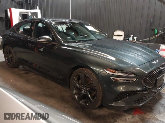 2023 Genesis G70 2.0T with VIN KMTG34TA3PU115553, listed as a IAAI auction lot 41822917 with 35,784 mi miles and . Bid and sale history available at DreamBid. Image 1.