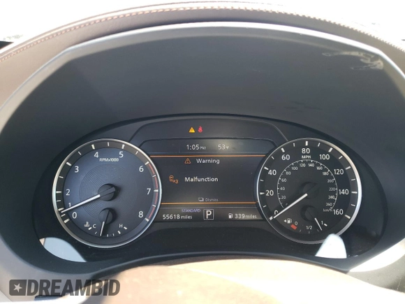 2019 Infiniti QX50 LUXE with VIN 3PCAJ5M15KF120544, listed as a Copart auction lot 52324035 with 55,618 mi miles and Salvage Title. Bid and sale history available at carsss.com. Image 9.