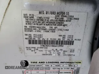 2006 Ford Freestyle SEL z VIN 1FMZK05146GA13994, wystawiony jako Copart lot #54531245 z przebiegiem 216 497 mil mil oraz Szkoda całkowita • Salvage title. Historia ofert i sprzedaży dostępna na DreamBid. Obrazek 13.