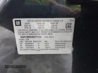 2013 GMC Terrain SLE with VIN 2GKFLREK6D6277124, listed as a IAAI auction lot 41546732 with 149,688 mi miles. Bid and sale history available at carsss.com. Image 9.