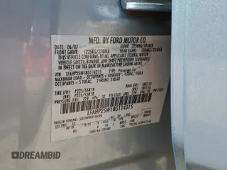 2008 Ford Taurus Limited z VIN 1FAHP25W18G114315, wystawiony jako Copart lot #59950935 z przebiegiem 145 389 mil mil oraz Szkoda całkowita • Salvage title. Historia ofert i sprzedaży dostępna na DreamBid. Obrazek 12.