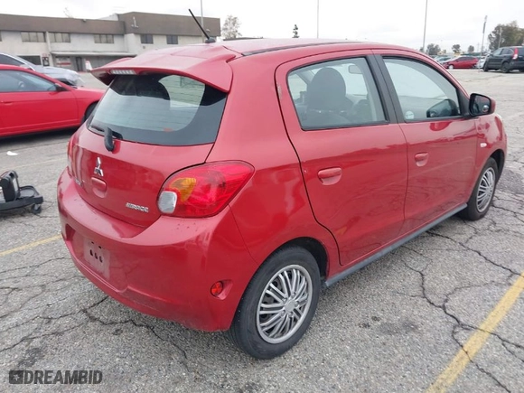 2015 Mitsubishi Mirage DE with VIN ML32A3HJ0FH045392, listed as a IAAI auction lot 41765934 with 61,847 mi miles. Bid and sale history available at carsss.com. Image 4.