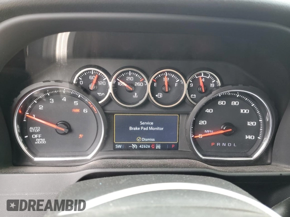 2021 Chevrolet Silverado 1500 LT with VIN 1GCUYDED5MZ214447, listed as a Copart auction lot 52198295 with 42,626 mi miles and Salvage Title. Bid and sale history available at carsss.com. Image 9.