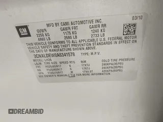 2010 Chevrolet Equinox 1LT with VIN 2CNALDEW0A6341578, listed as a IAAI auction lot 42222429 with 150,977 mi miles and . Bid and sale history available at DreamBid. Image 9.