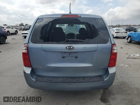 2009 Kia Sedona LX with VIN KNDMB233096317977, listed as a Copart auction lot 44360565 with 166,076 mi miles and Salvage Title. Bid and sale history available at carsss.com. Image 6.