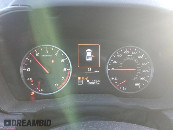 2022 Subaru WRX Limited with VIN JF1VBAL66N9009770, listed as a Copart auction lot 43307005 with 80,613 mi miles and Salvage Title. Bid and sale history available at carsss.com. Image 9.