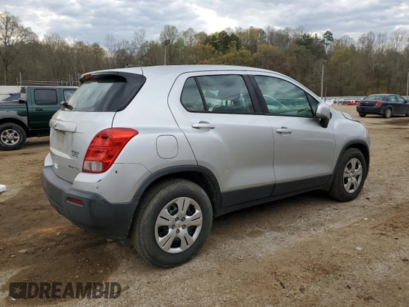 2016 Chevrolet Trax LS with VIN KL7CJKSB3GB754607, listed as a Copart auction lot 50418065 with 104,492 mi miles and Salvage Title. Bid and sale history available at carsss.com. Image 3.