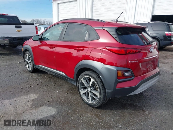 2018 Hyundai Kona Limited with VIN KM8K33A56JU105790, listed as a IAAI auction lot 41363532 with 123,285 mi miles. Bid and sale history available at carsss.com. Image 3.