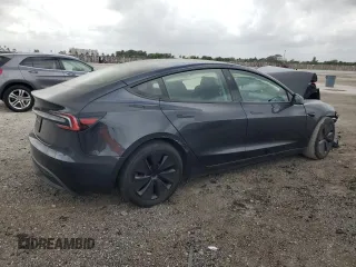 2024 Tesla Model 3 with VIN 5YJ3E1EA5RF742432, listed as a Copart auction lot 47646525 with 3,792 mi miles and Non Repairable. Bid and sale history available at DreamBid. Image 3.