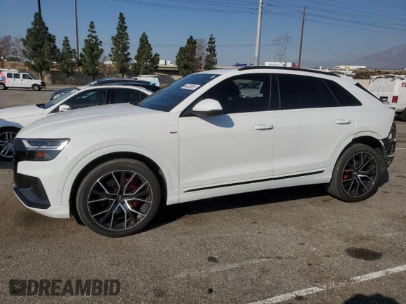 2019 Audi Q8 Premium Plus with VIN WA1EVAF1XKD041089, listed as a Copart auction lot 44420035 with 76,508 mi miles and Salvage Title. Bid and sale history available at carsss.com. Image 1.