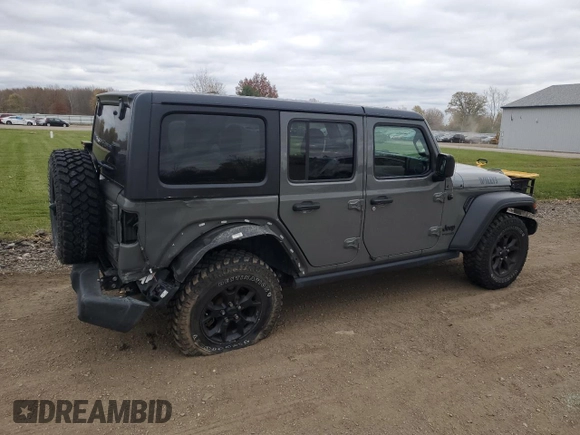 2022 Jeep Wrangler Unlimited Willys with VIN 1C4HJXDN7NW156538, listed as a Copart auction lot 79195464 with 87,081 mi miles and Salvage Title. Bid and sale history available at DreamBid. Image 3.