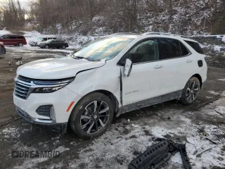2022 Chevrolet Equinox Premier z VIN 3GNAXXEV1NS196552, wystawiony jako Copart lot #42045425 z przebiegiem 25 107 mil mil oraz Szkoda całkowita • Salvage title. Historia ofert i sprzedaży dostępna na DreamBid. Obrazek 1.