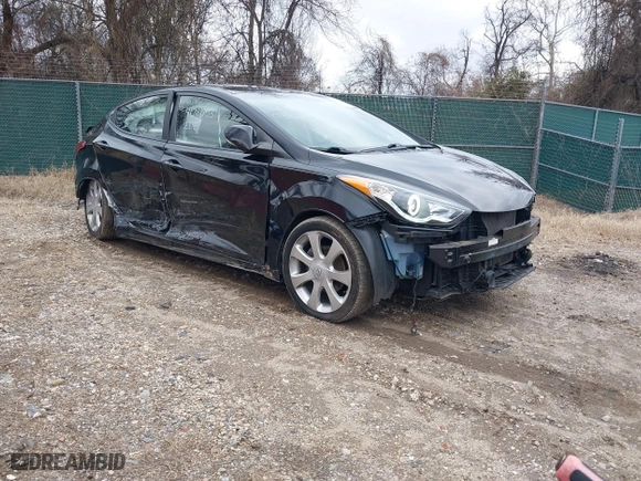 2012 Hyundai Elantra GLS with VIN 5NPDH4AE3CH117106, listed as a IAAI auction lot 41741753 with 65,813 mi miles. Bid and sale history available at carsss.com. Image 1.