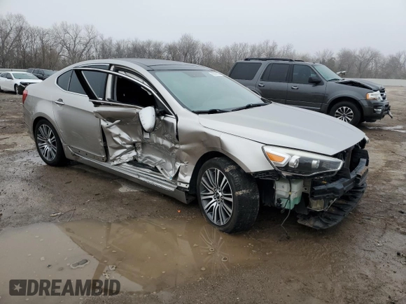 2015 Kia Cadenza Premium with VIN KNALN4D70F5173300, listed as a Copart auction lot 86696304 with 125,410 mi miles and Salvage Title. Bid and sale history available at carsss.com. Image 4.