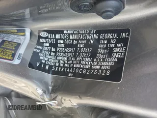2012 Kia Sorento LX with VIN 5XYKT4A20CG276328, listed as a Copart auction lot 44186065 with 128,218 mi miles and Salvage Title. Bid and sale history available at carsss.com. Image 16.