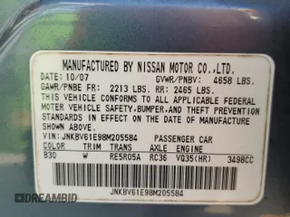 2008 Infiniti G35 with VIN JNKBV61E98M205584, listed as a Copart auction lot 71397924 with 152,266 mi miles and Salvage Title. Bid and sale history available at DreamBid. Image 13.