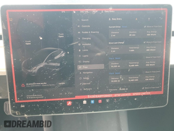 2023 Tesla Model 3 с VIN 5YJ3E1EA8PF394011, выставлен на аукционе Copart как лот 60981335 с пробегом 52 220 миль миль и На запчасти • Non repairable. История ставок и продаж доступна на DreamBid. Изображение 9.