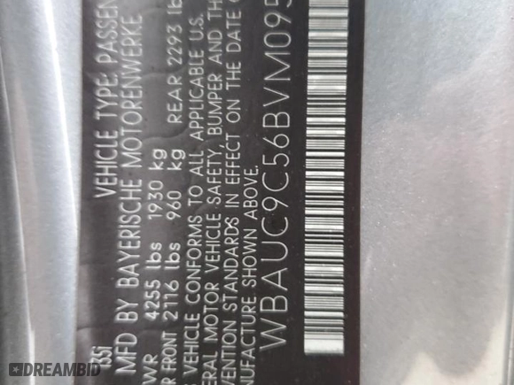 2011 BMW 1 Series 135i with VIN WBAUC9C56BVM09594, listed as a Copart auction lot 44166375 with 0 mi miles and Salvage Title. Bid and sale history available at carsss.com. Image 13.