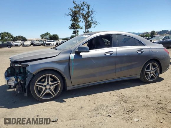2014 Mercedes-Benz CLA 250 with VIN WDDSJ4EB5EN159989, listed as a Copart auction lot 64262795 with 67,515 mi miles and Salvage title. Bid and sale history available at DreamBid. Image 1.