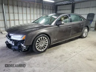 2015 Audi A8 L 4.0T with VIN WAU32AFD0FN032818, listed as a Copart auction lot 43286465 with 125,798 mi miles and Salvage Title. Bid and sale history available at carsss.com. Image 1.
