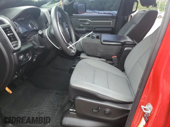2021 Ram 1500 Big Horn with VIN 1C6SRFFT5MN504479, listed as a Copart auction lot 57691465 with 77,260 mi miles and Salvage title. Bid and sale history available at DreamBid. Image 7.