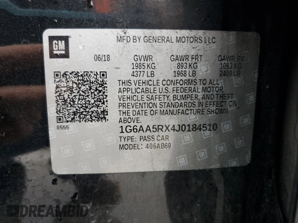 2018 Cadillac ATS RWD z VIN 1G6AA5RX4J0184510, wystawiony jako Copart lot #42934545 z przebiegiem 104 677 mil mil oraz Szkoda całkowita • Salvage title. Historia ofert i sprzedaży dostępna na DreamBid. Obrazek 14.