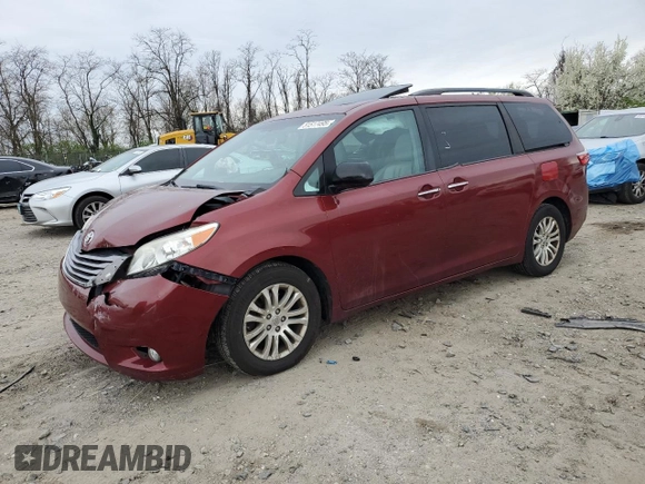 2016 Toyota Sienna XLE with VIN 5TDYK3DC7GS718168, listed as a Copart auction lot 51517495 with 146,421 mi miles and Salvage Title. Bid and sale history available at carsss.com. Image 1.