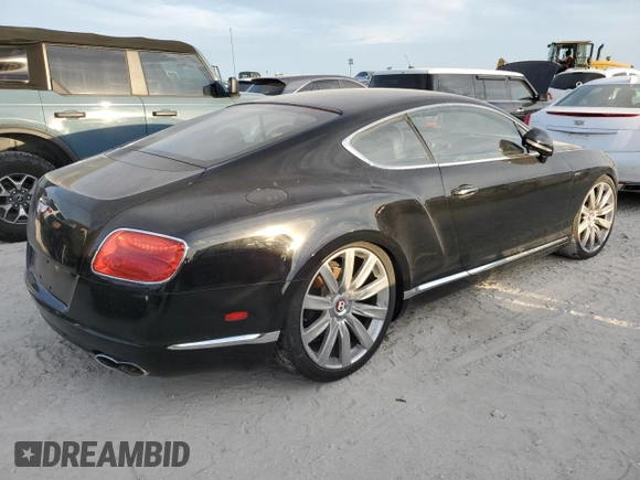2013 Bentley Continental GT with VIN SCBFT7ZA4DC083123, listed as a Copart auction lot 75113674 with Not Provided miles and Salvage Title. Bid and sale history available at DreamBid. Image 3.